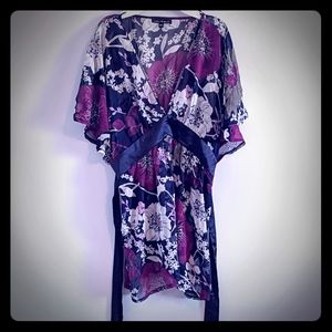 Sheer floral blouse
